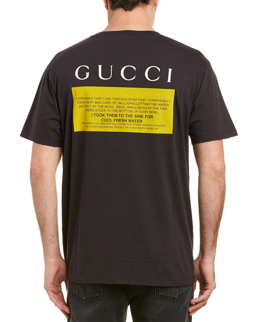 Gucci Printed Cotton-jersey T-shirt in Black for Men - Lyst
