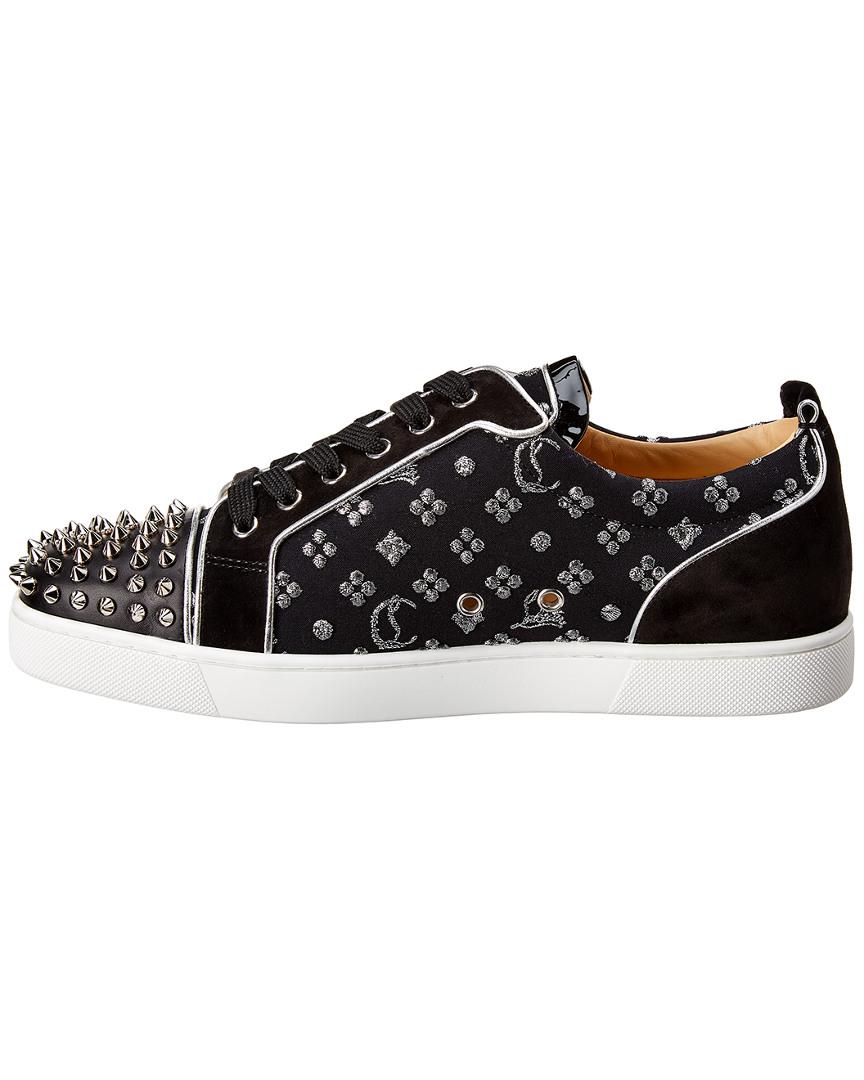 Christian Louboutin Louis Junior Spikes Leather & Suede Sneaker in 