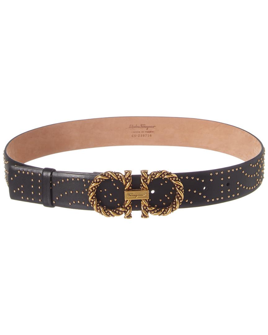 black and gold ferragamo belt