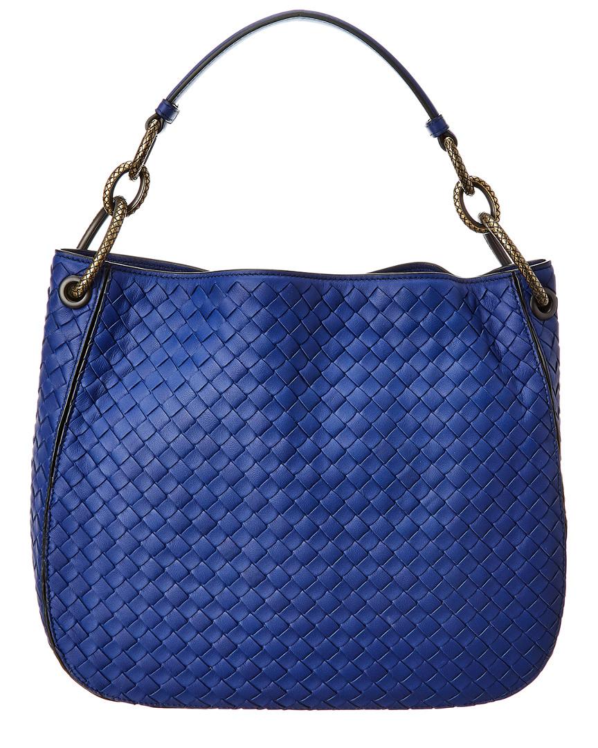 Lyst - Bottega Veneta Small Loop Intrecciato Leather Hobo Bag in Blue
