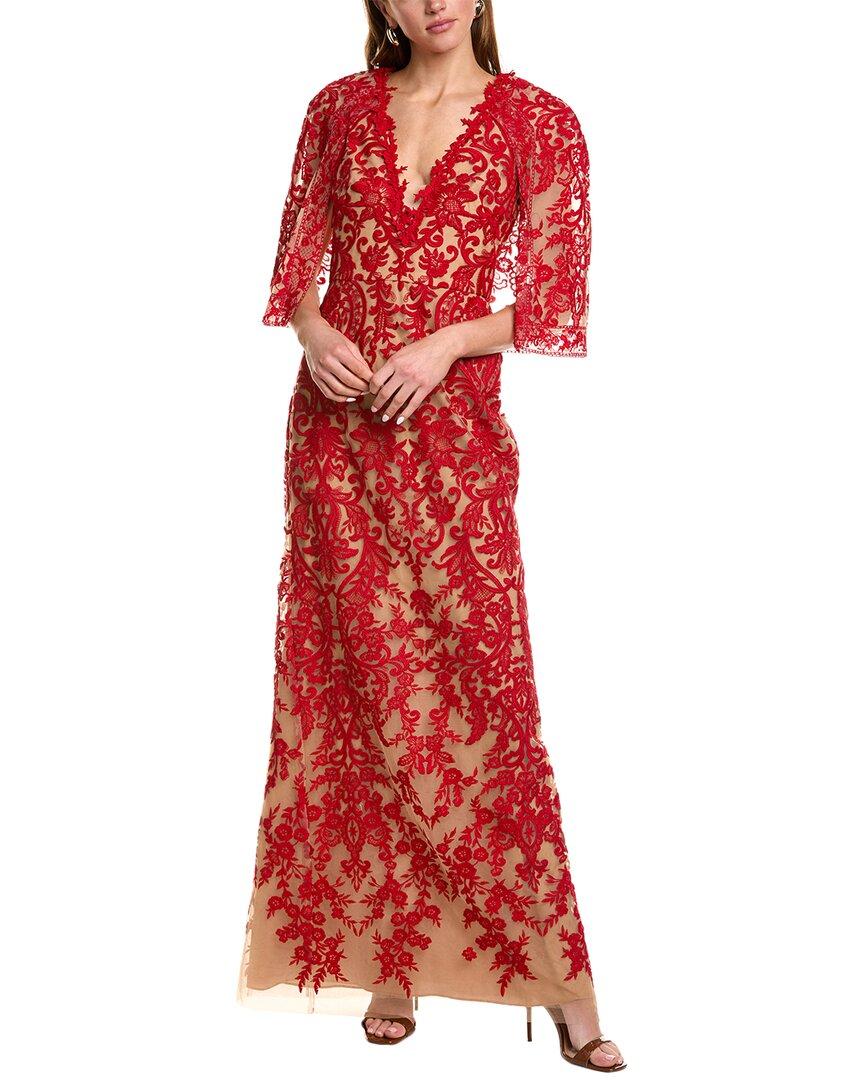 Marchesa Notte♦花柄 刺繍 チュール ロングドレス 送関込 Marchesa Notte Gowns