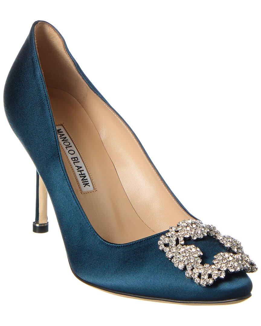 manolo blahnik hangisi blue satin