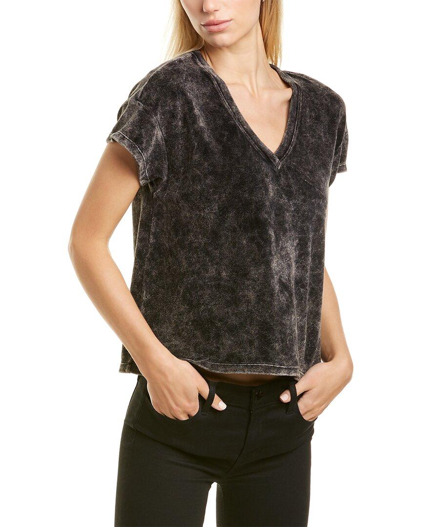 Bella Dahl Short Sleeve V neck Tee in Black Lyst