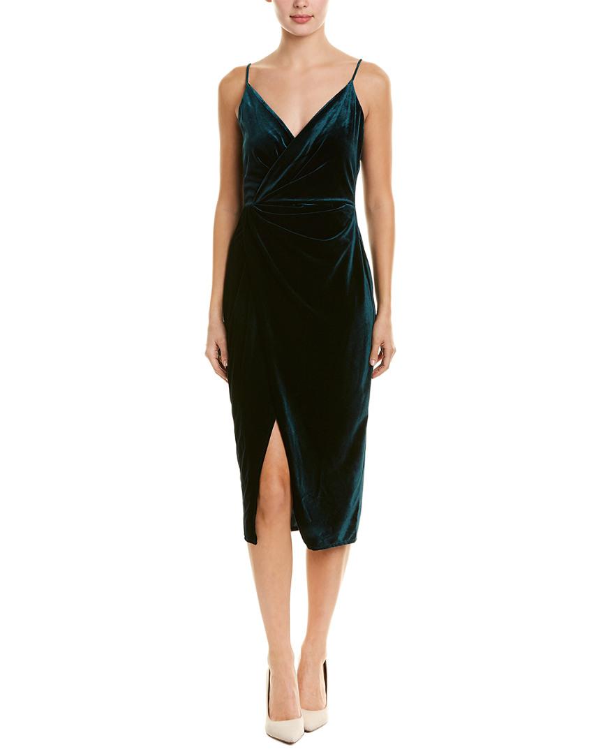 betsey johnson velvet faux wrap dress