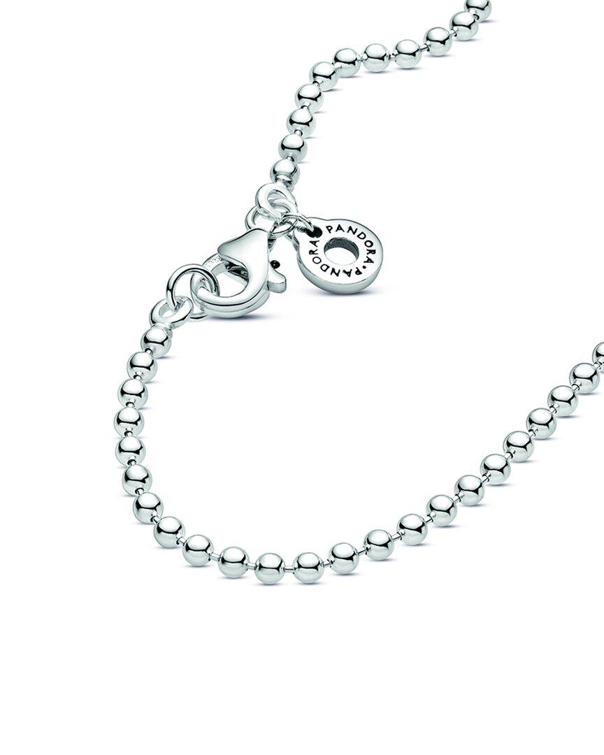 PANDORA Moments Silver Beaded Necklace in Metallic Lyst