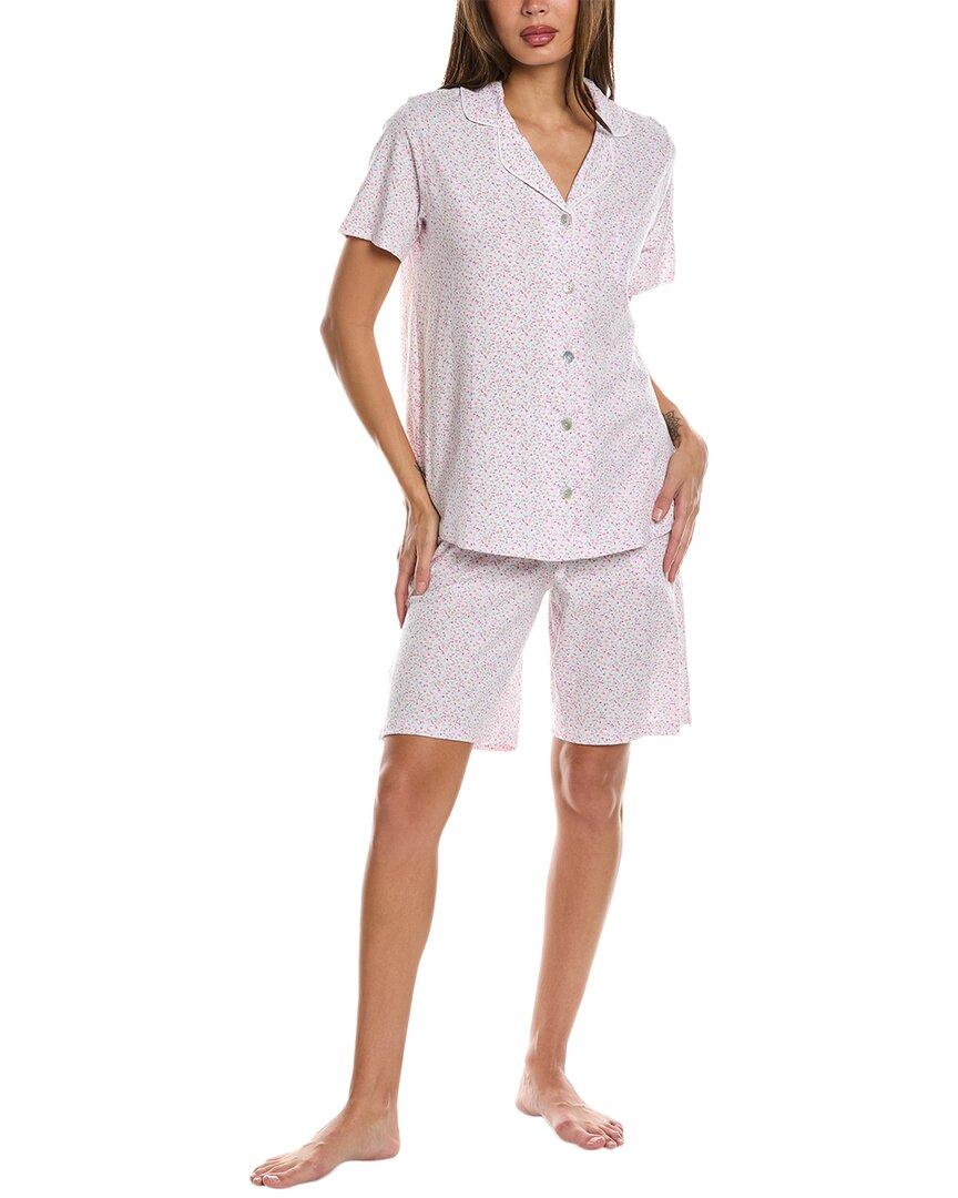 Carole Hochman 2pc Notch Collar Bermuda Pajama Set in Pink Lyst