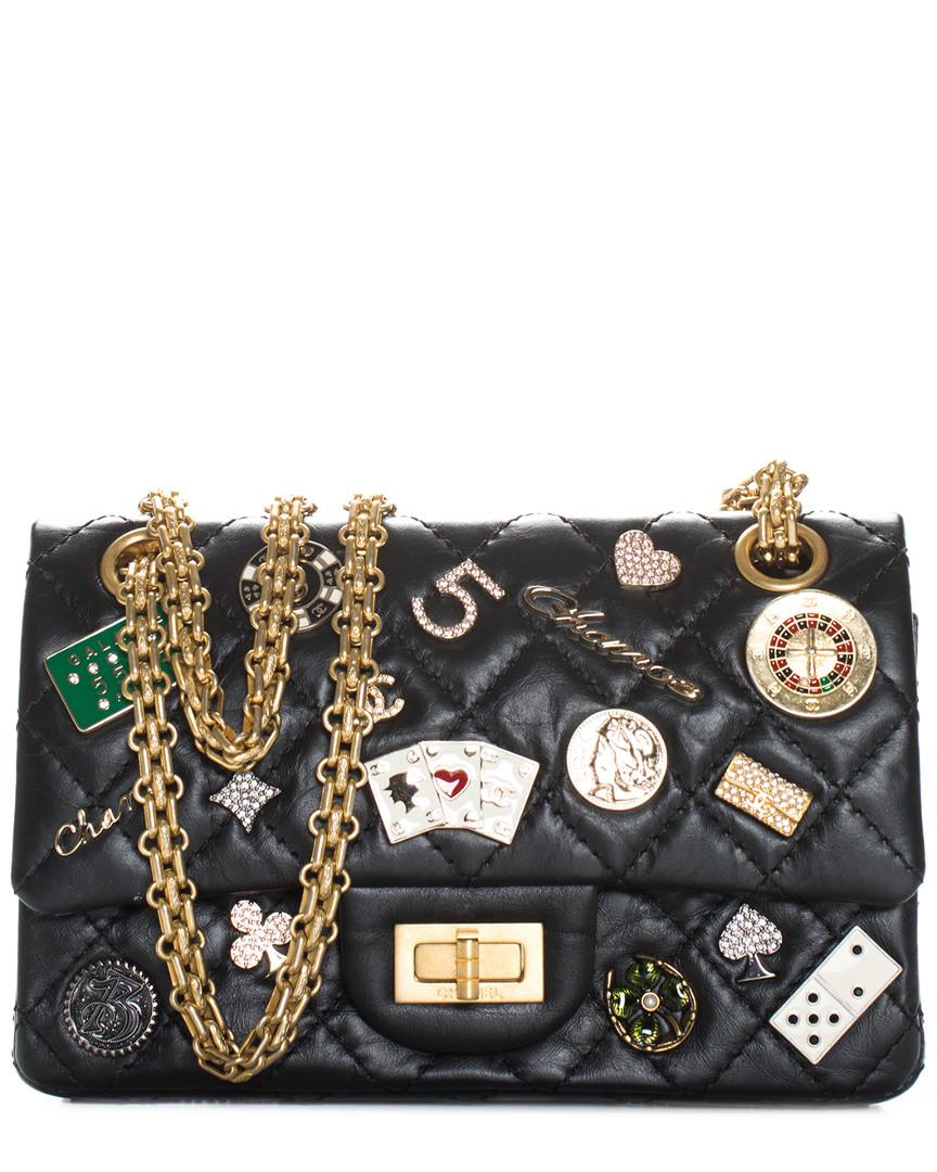 Chanel Black Quilted Leather Lucky Charms Casino 2.55 Reissue Double Flap  Bag | Lyst Canada