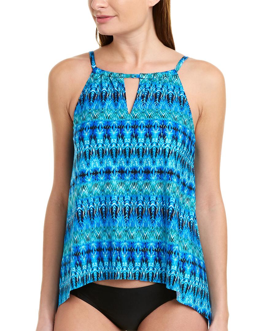 Miraclesuit Synthetic Cabana Chic Peephole Tankini Top (blue) Women's ...