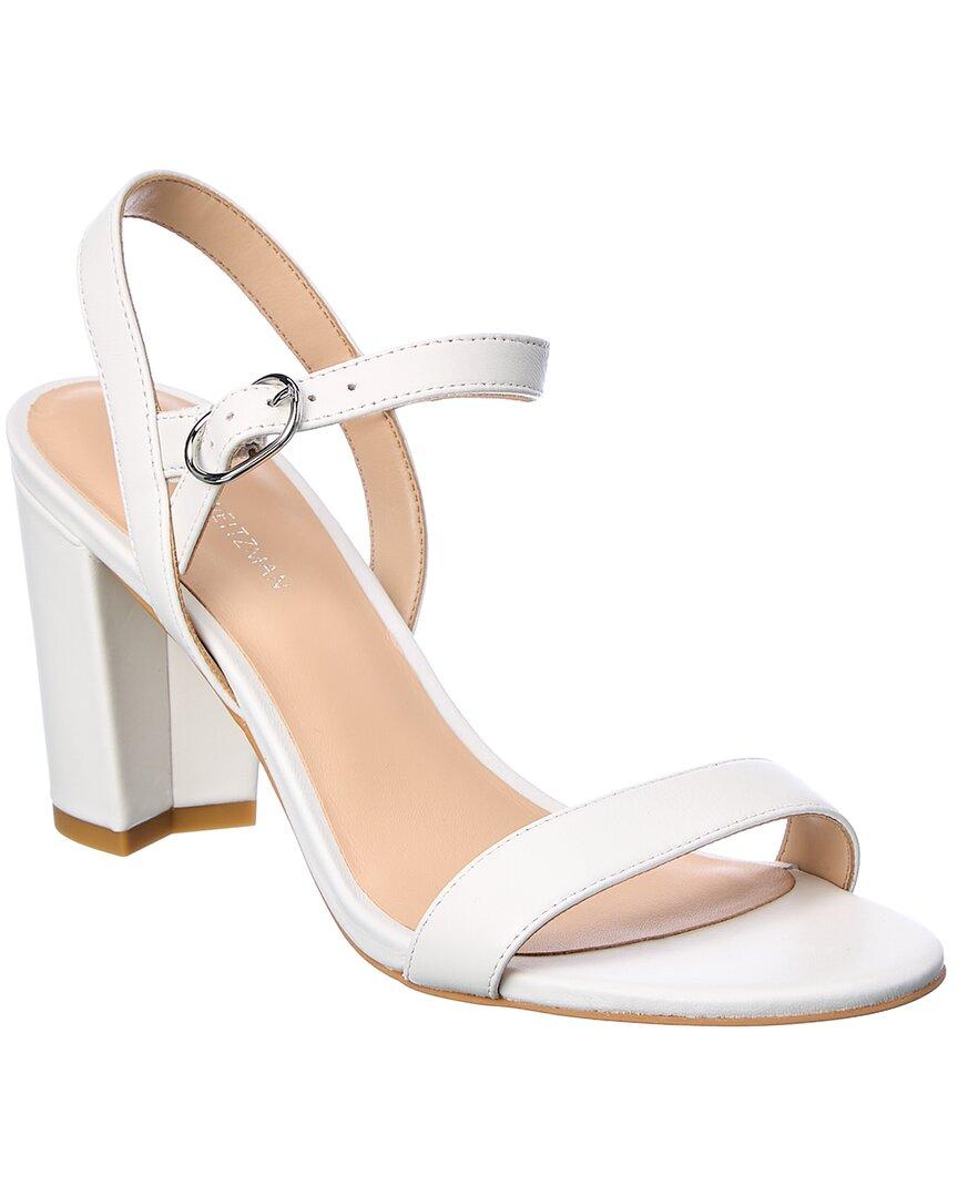 Stuart Weitzman Tibby 75 Leather Sandal in White | Lyst