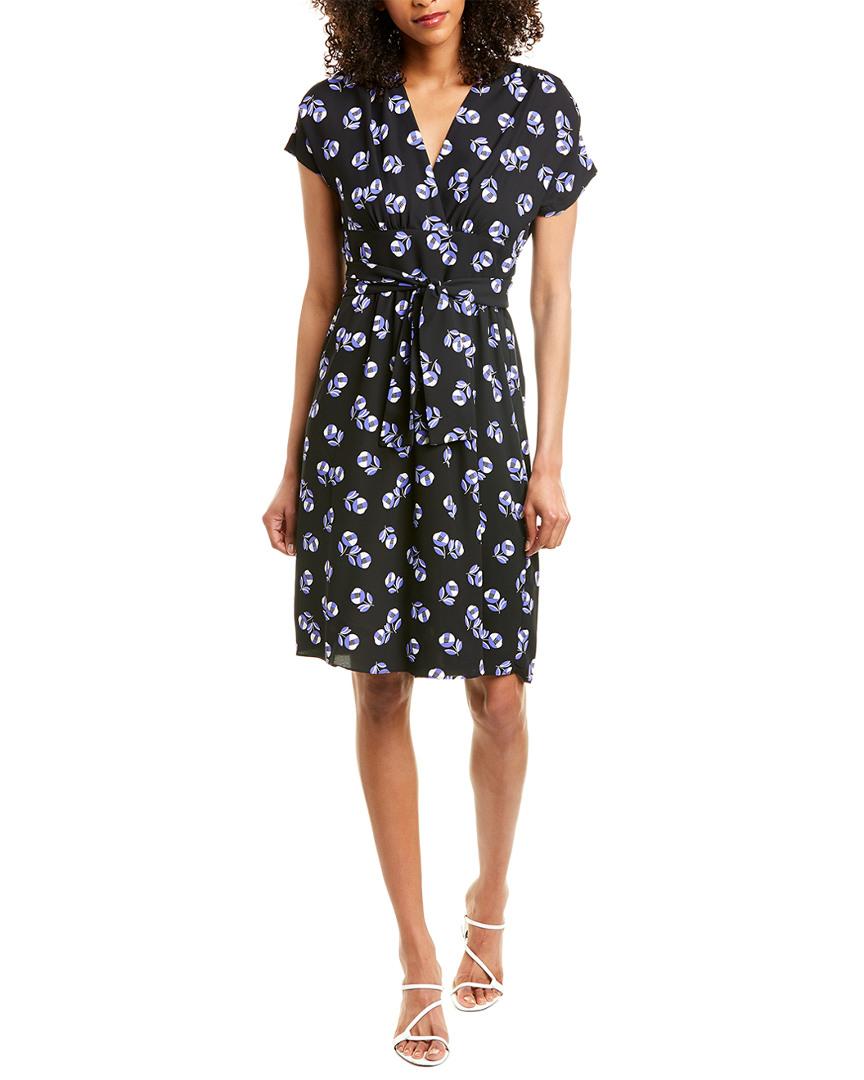 Anne Klein Synthetic Wild Pansy Wrap Dress in Black - Save 29% - Lyst