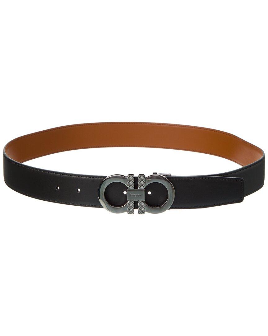 Ferragamo Gancini Reversible & Adjustable Leather Belt in Brown