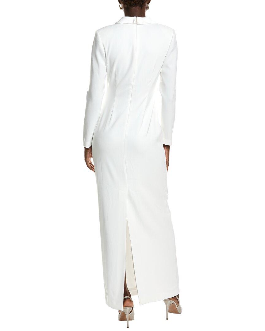 long sleeve tuxedo dress white fleur du mal Tuxedo Dress in Ivory