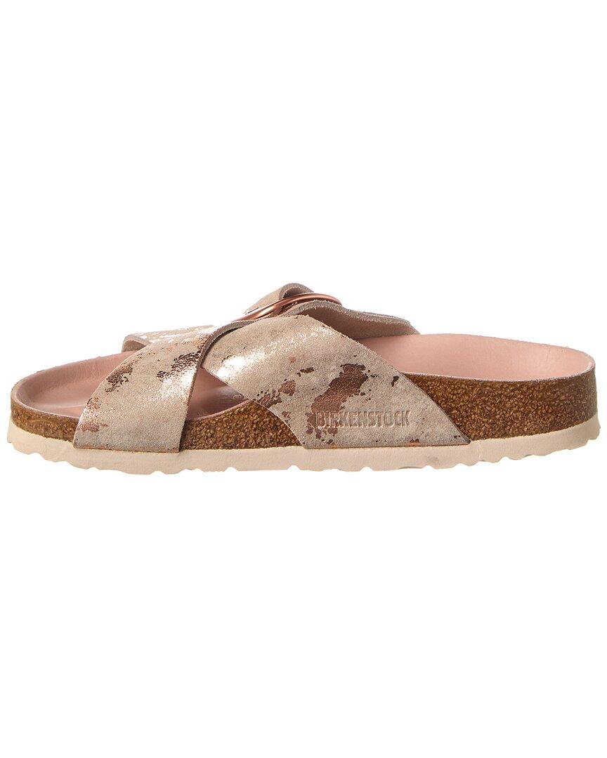 Birkenstock Siena Big Buckle Narrow Fit Suede Sandal in Pink Lyst