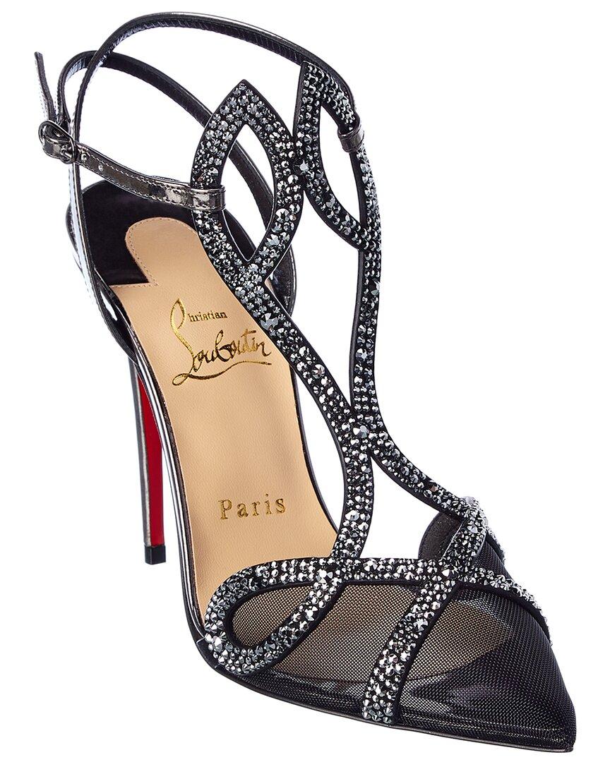 christian louboutin double l metallic red sole pumps