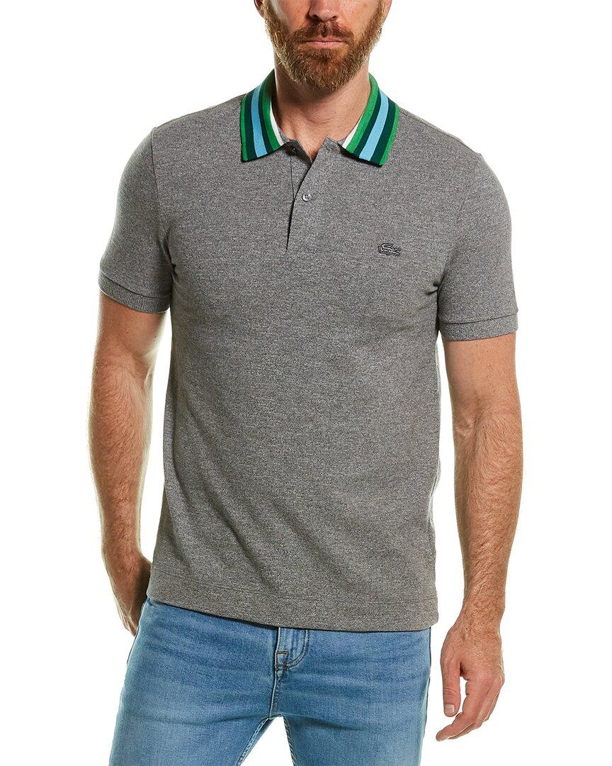 Lacoste Multicolor Collar Polo Shirt in Gray for Men | Lyst