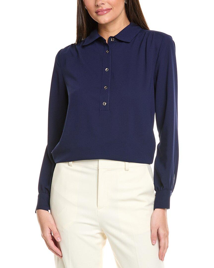 売れ筋商品|||ジョーンズニューヨーク カットソー トップス レディース Petite Button-Side Collared Top Chintz Blue Tops Petite