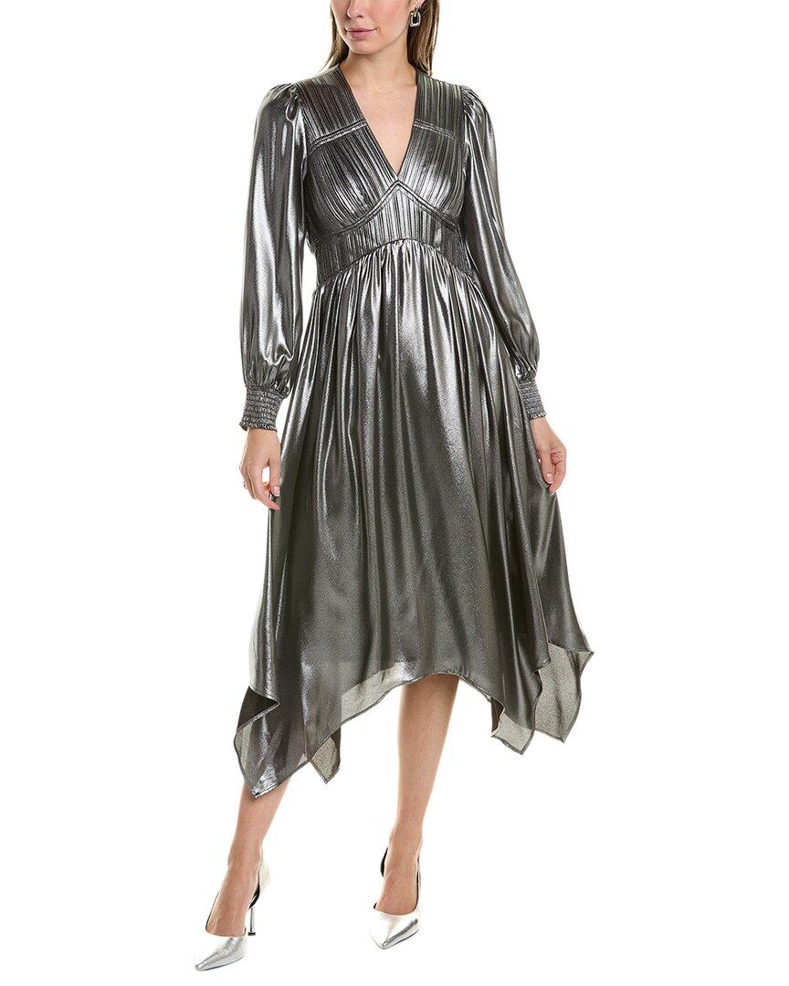 asymmetrical dress long Lenore Long Asymmetrical Neckline Techno Scuba Dress main image 0