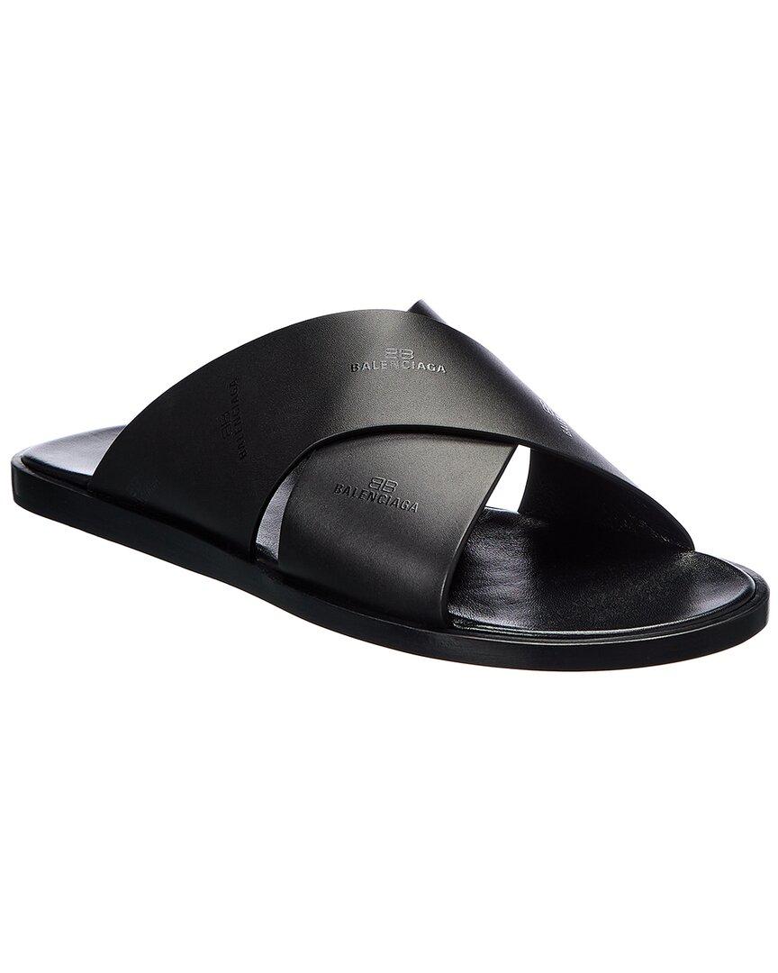 Balenciaga Cosy Leather Sandal in Black for Men | Lyst