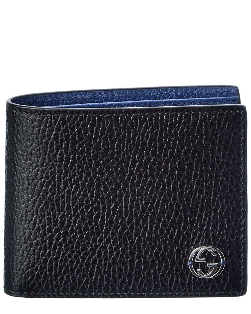 Gucci GG Leather Bifold Wallet in Blue for Men