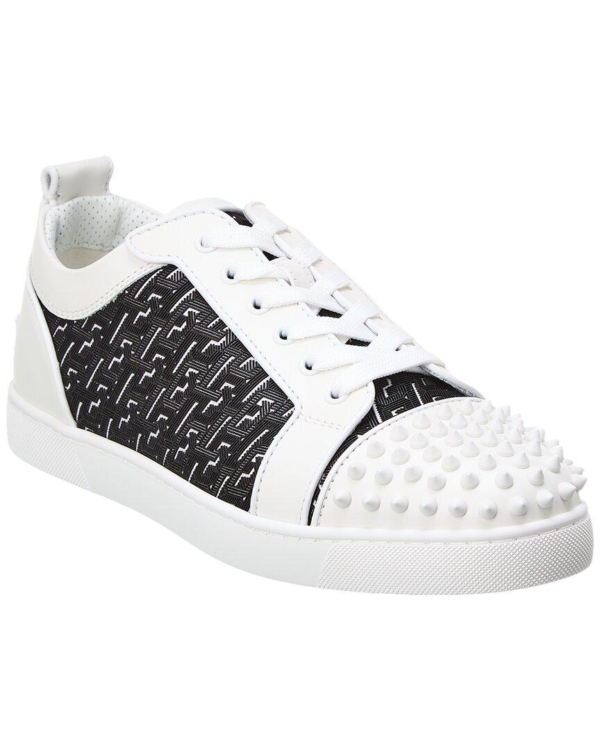 Christian Louboutin Louis Junior Spikes Orlato Coated Canvas & Leather  Sneaker in White for Men | Lyst