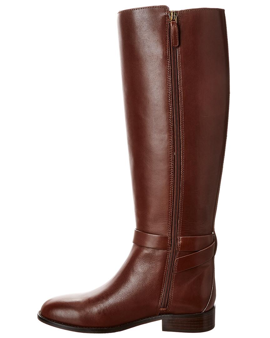 tory burch women's brooke round toe leather riding boots