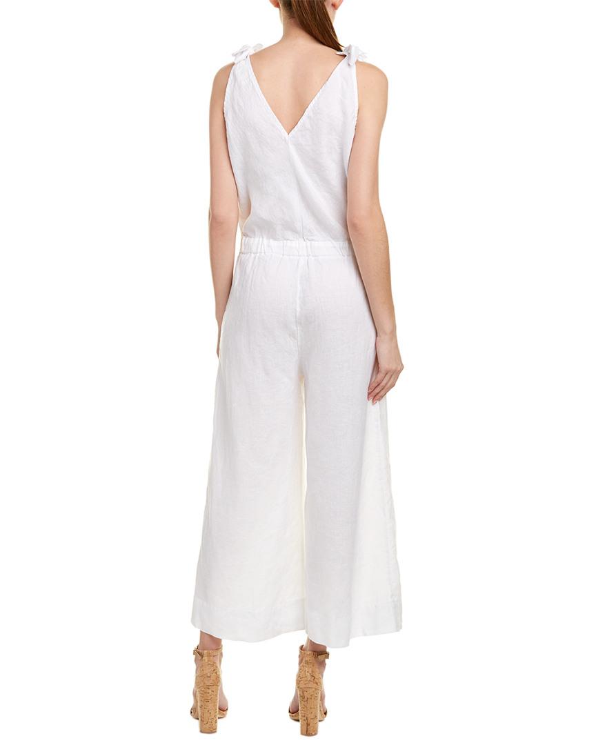4our Dreamers Linen Jumpsuit in White 