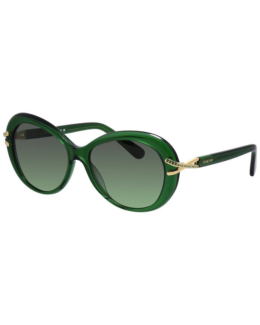 Swarovski Women\'s Sk6026 56Mm Sunglasses, Green Swarovski SK6026 10642A Sunglasses Women main image 4