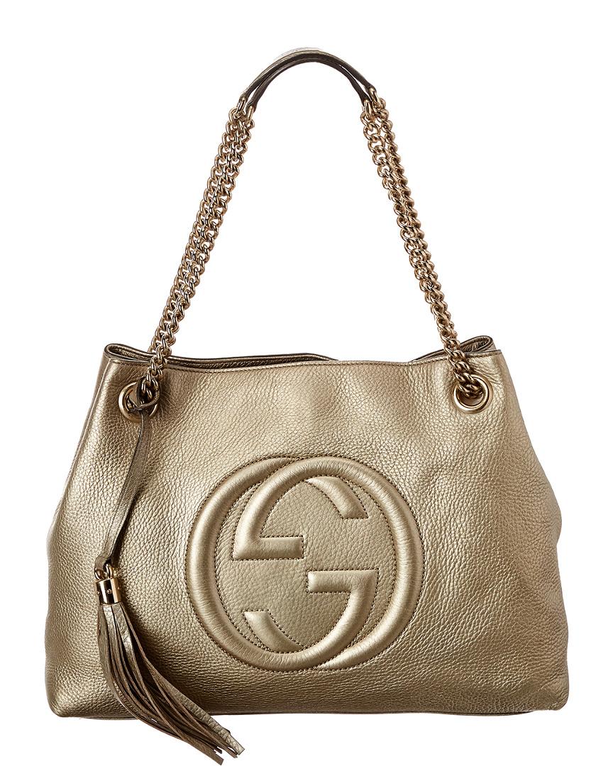 Leather handbag Gucci Gold in Leather - 27797026