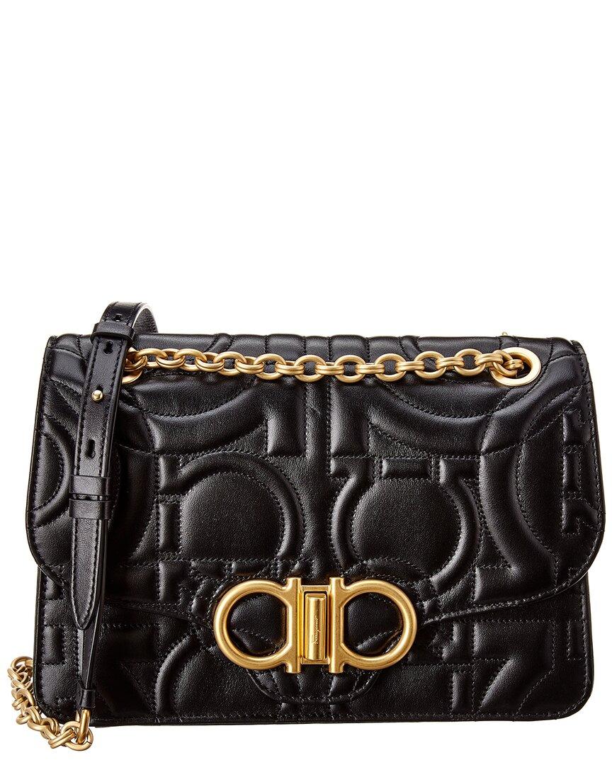 Ferragamo Gancini Flap Quilted Leather Shoulder Bag in Black Lyst