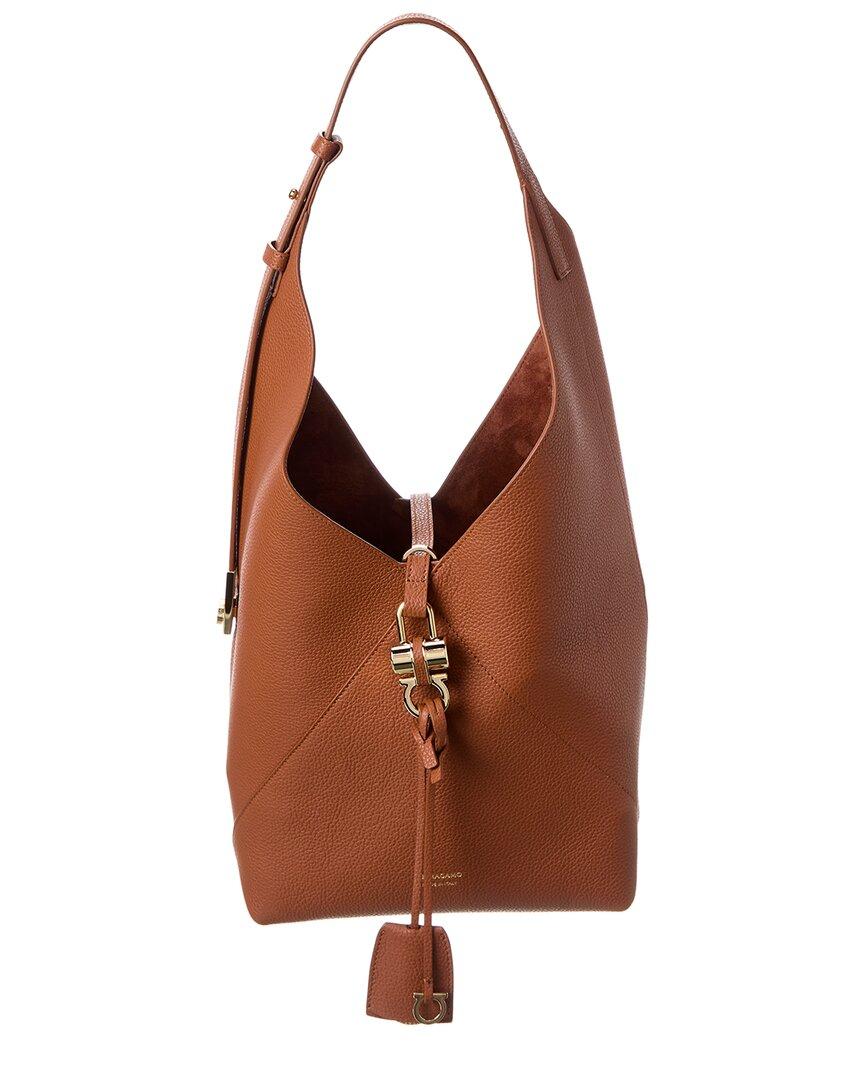 【送料&関税込】Ferragamo Dark Brown Leather Hobo Xs Crossbo Salvatore Ferragamo Ferragamo Leather Hobo Bag | ShopSimon