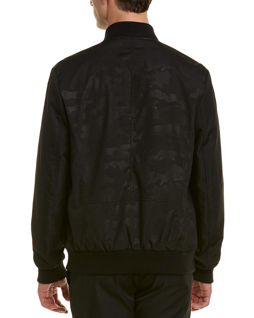 Karl Lagerfeld Synthetic Camo Bomber Jacket in Black for Men - Lyst