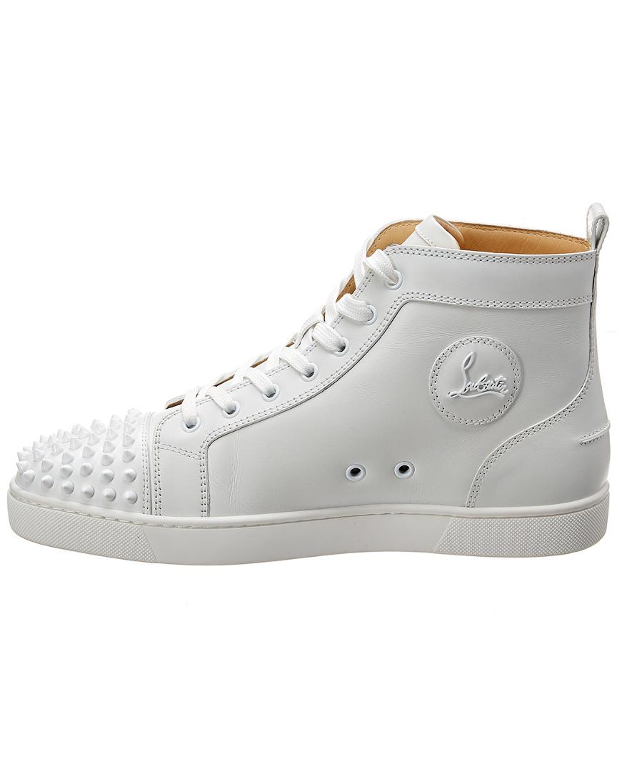 Louboutin Leather High-top Sneaker in White for | Lyst