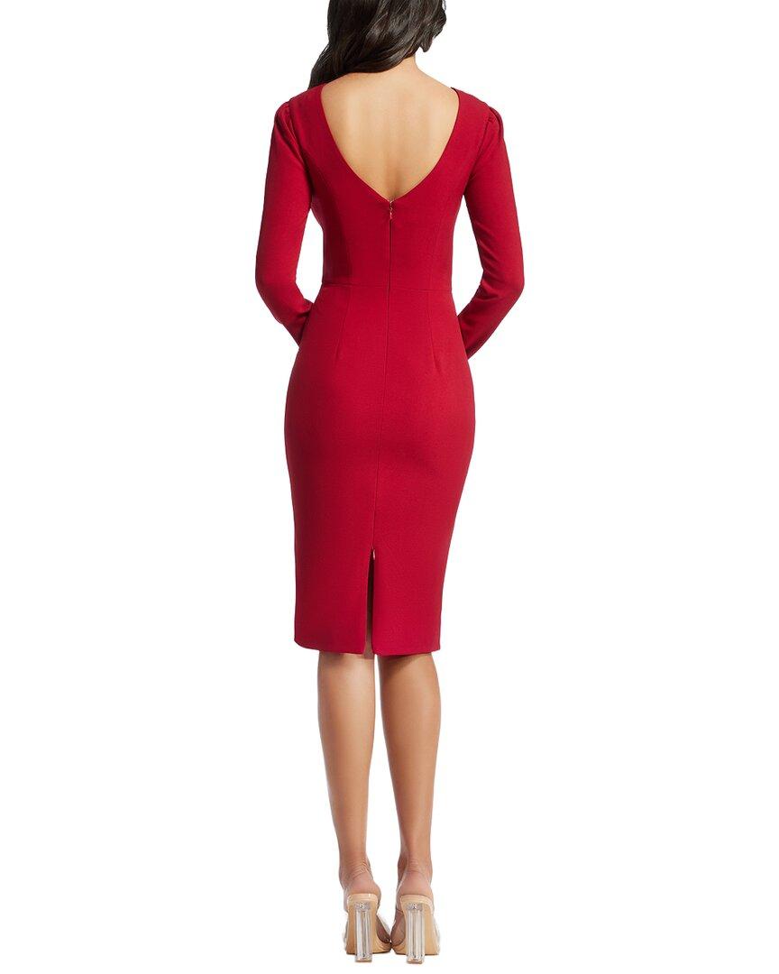 open lace back dress Dress the Population Women's Nadia Crepe, Midi, Bodycon, Sweetheart Neck  Dress, Burgundy, XX-Small at Amazon Women's Clothing store main image 1