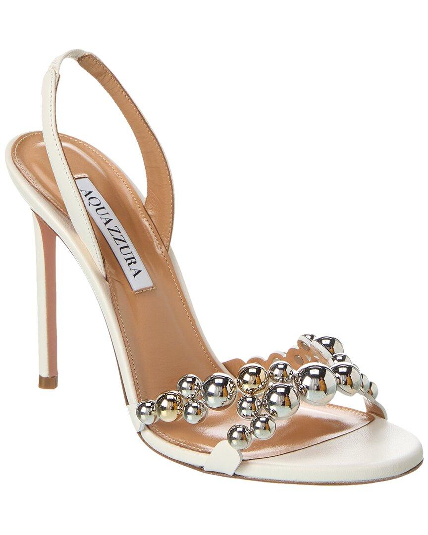 Aquazzura Bubbles 105 Leather Slingback Sandal in Metallic | Lyst