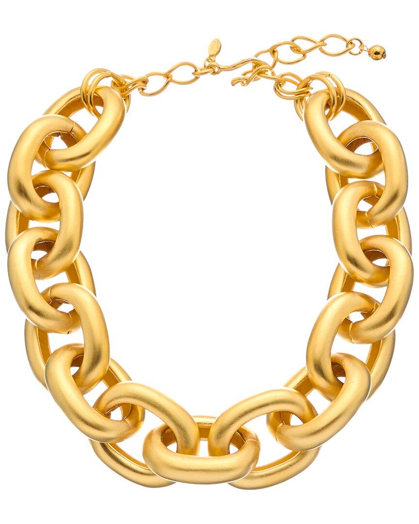 Kenneth Jay Lane 22k Plated Link Necklace in Metallic | Lyst