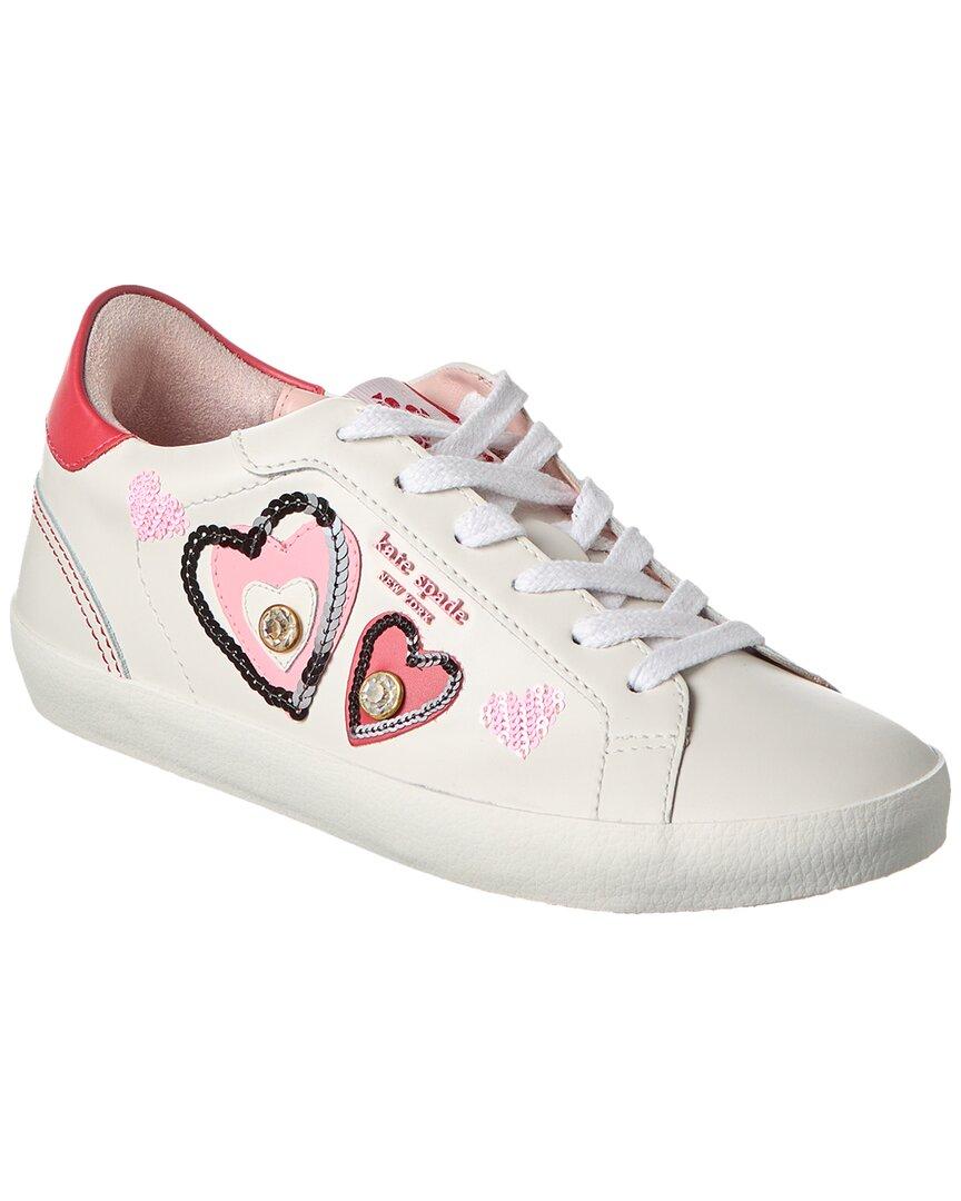 Kate Spade Ace Hearts Leather Sneaker in Pink Lyst