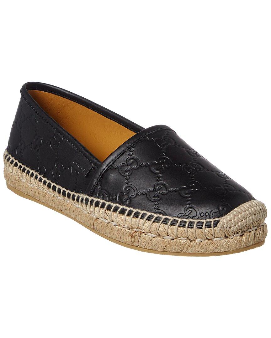 Gucci Signature Leather Espadrille in Blue | Lyst