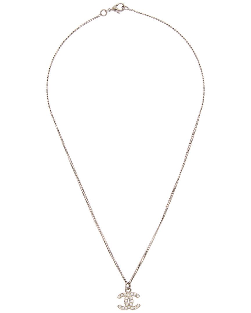 Chanel Silver-tone & Crystal Cc Necklace in Metallic