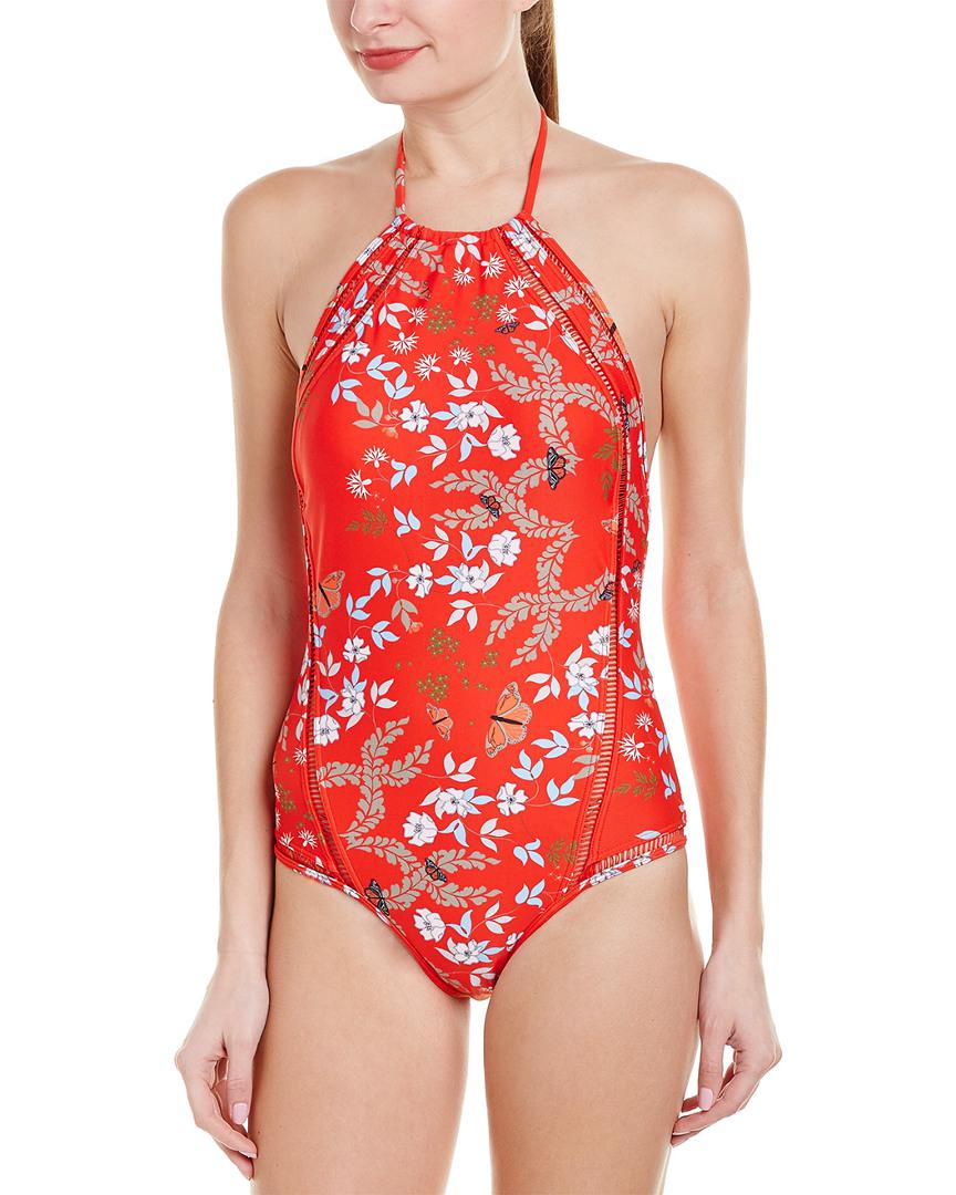 Ted Baker Kyoto One Piece Swimsuit In Red Lyst