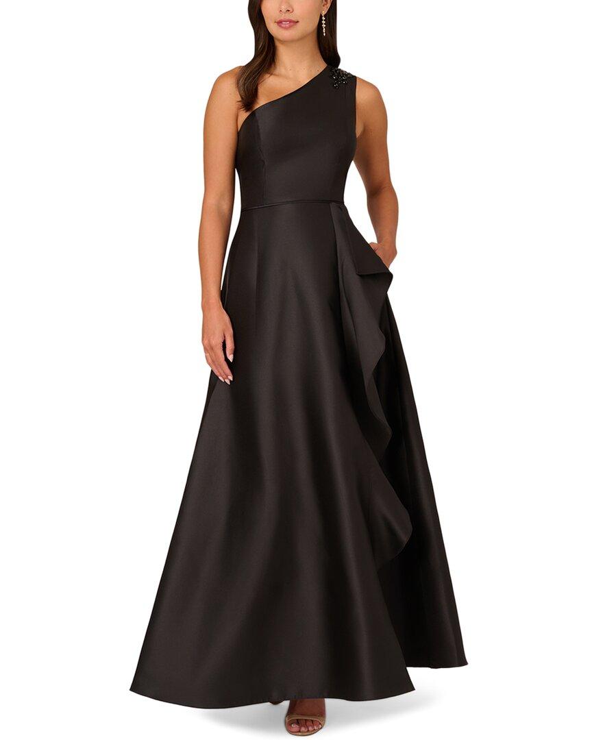 adrianna papell black one shoulder dress Buy Adrianna Papell Black Studio One Shoulder Mikado Gown from Next USA
