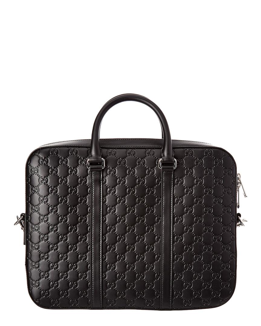 gucci signature leather briefcase