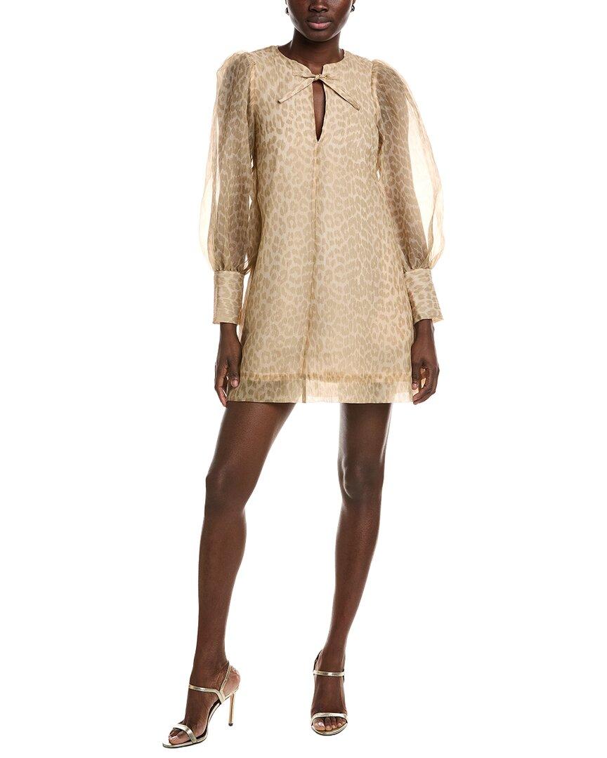 ganni fringed organza mini dress GANNI Black Organza Circle Collar Dress