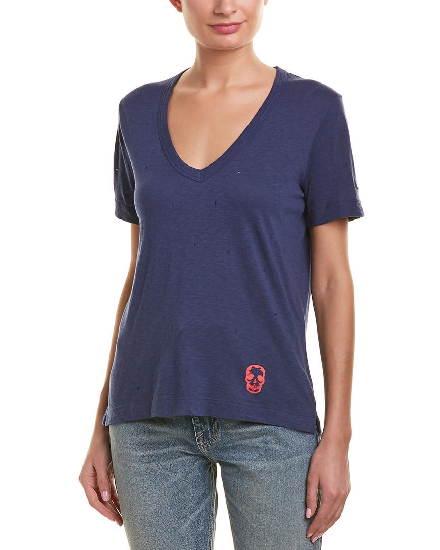 Zadig & Voltaire Cotton Wassa Hole T-shirt in Navy (Blue) - Lyst