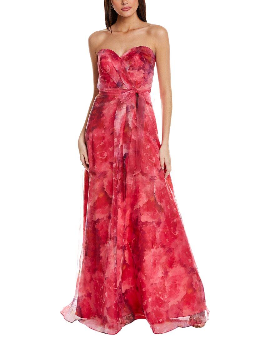 Rene Ruiz Floral Organza A-line Gown in Red | Lyst