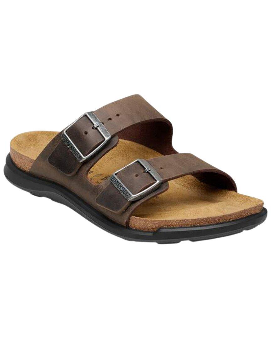 New Birkenstock  Brown Crisscross Leather Buckle Sandals Mayari Birkenstock Featuring a single toe loop and criss  main image 4