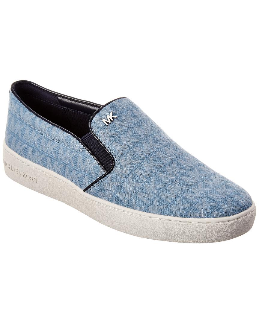 michael kors blue slip on sneakers