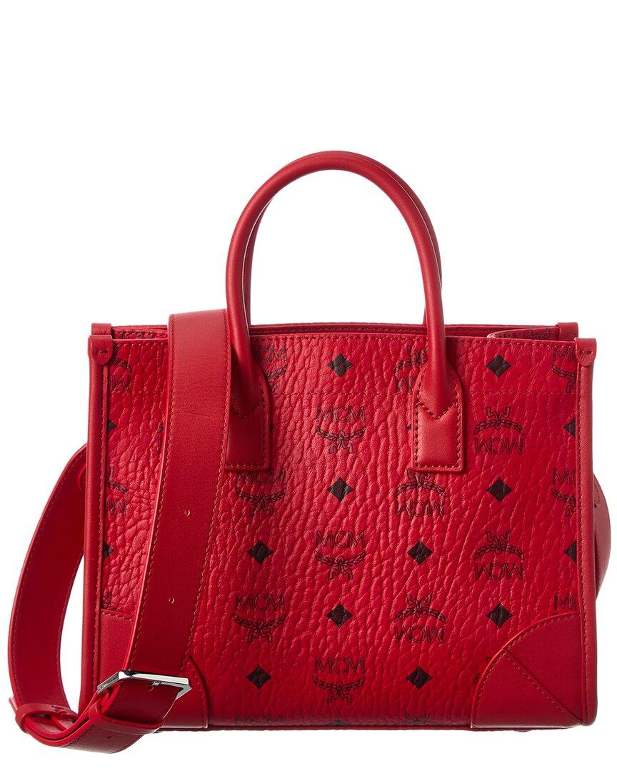 MCM Small Visetos Tote in Red | Lyst