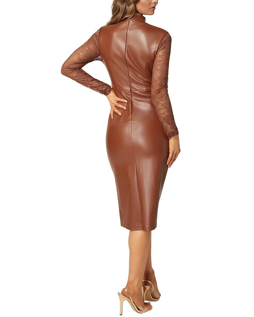 bebe faux leather midi dress Faux Leather Shirt Dress – bebe
