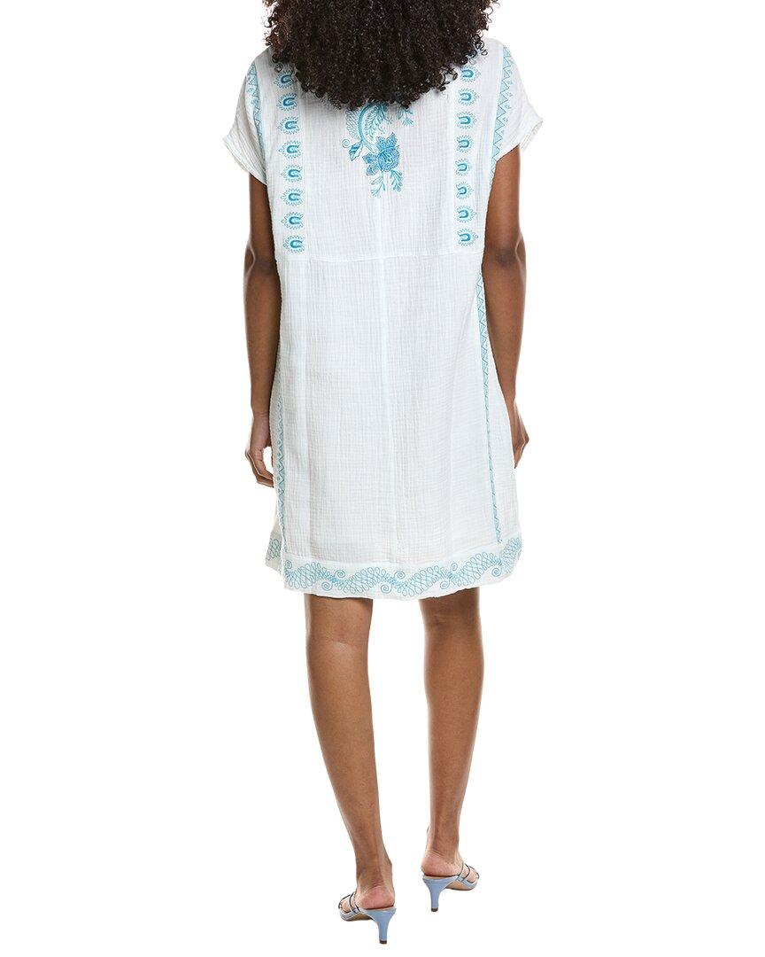sachin and babi light blue dress Johnny Was SMALL Floral Silk Dress – FABULUX main image 1