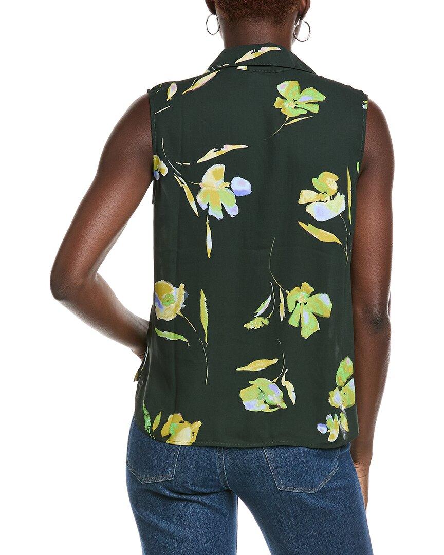 Haut Tunique CAbi Sans Manches - Motif Floral Rose Et Jaune - Taille S - Occasion Très Bon état